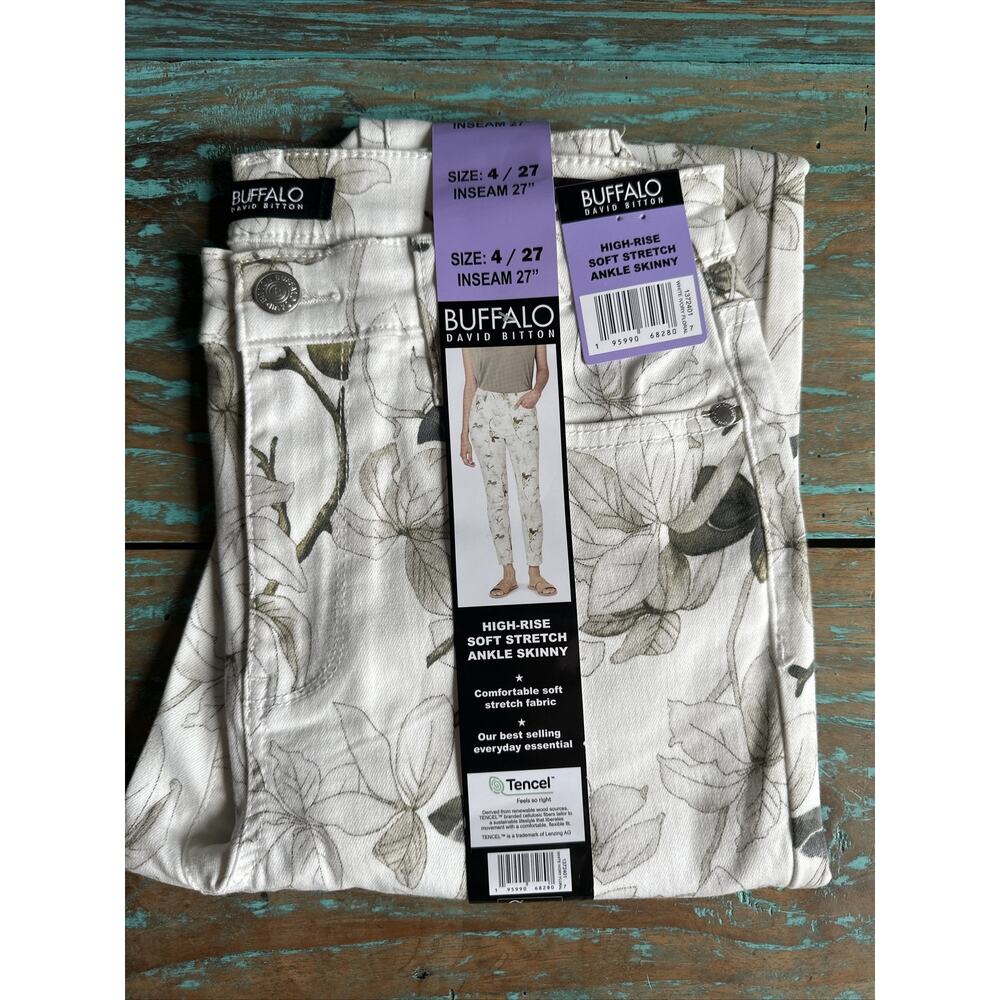 Buffalo David Bitton Women’s 4/27 Havana Skinny Ankle Stretch Floral High Rise